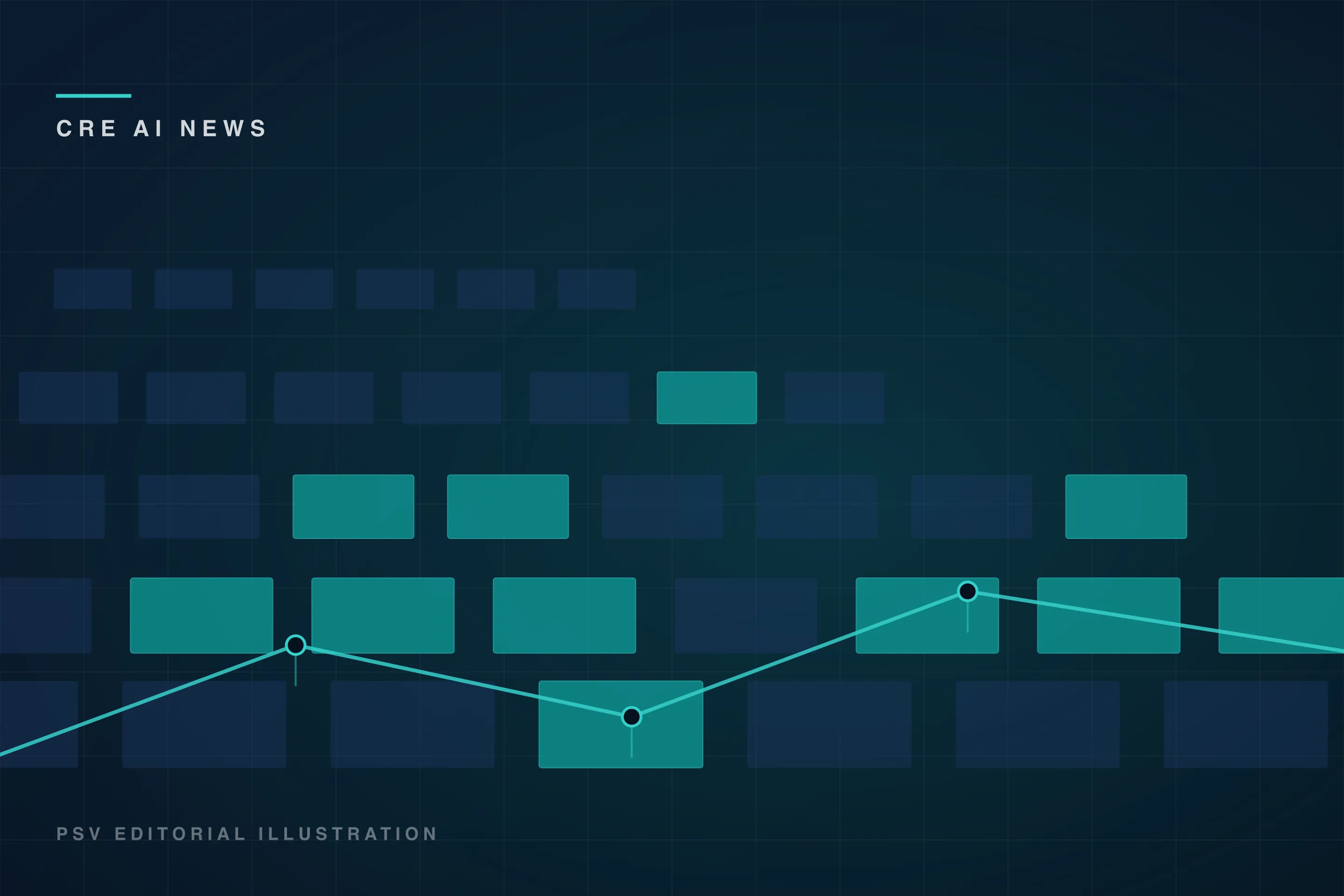 PSV editorial graphic of hyperscale data center halls with a highlighted power transmission route